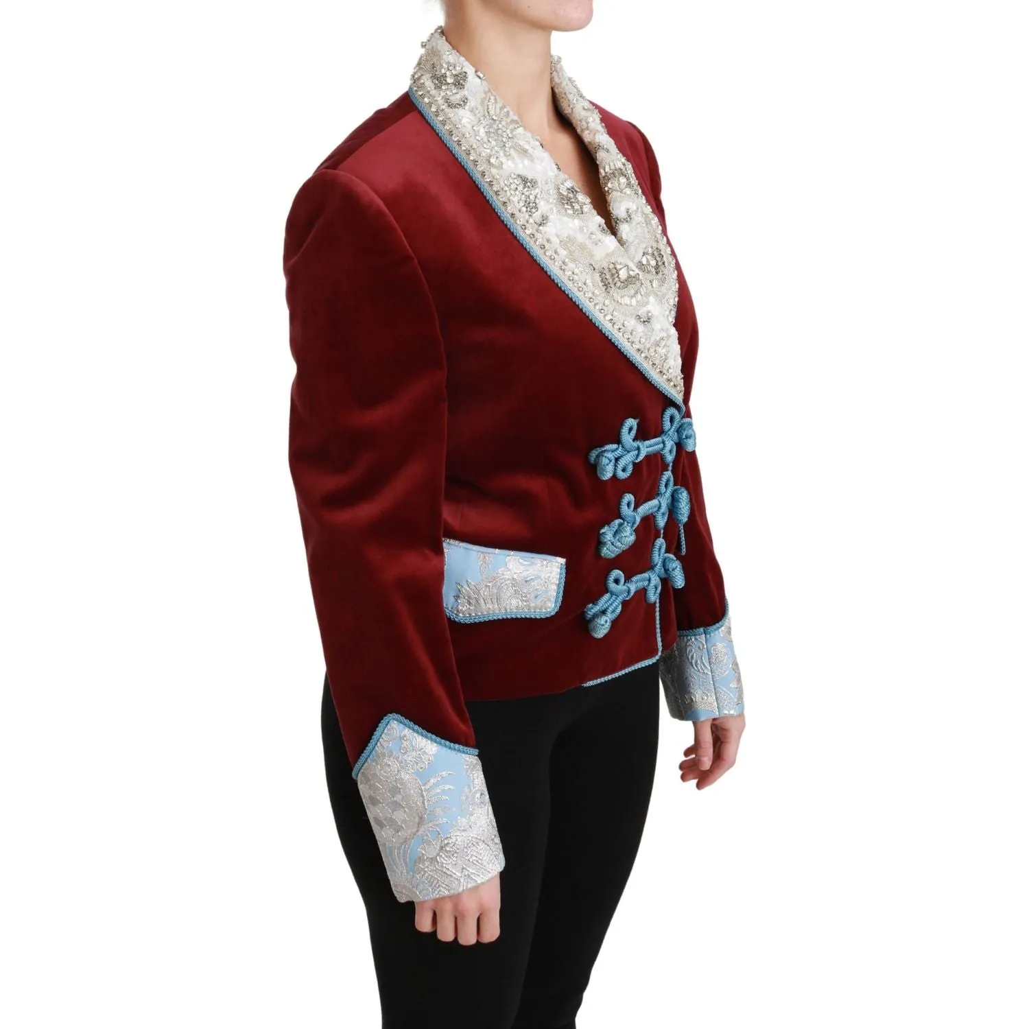 Dolce & Gabbana Opulent Red Baroque Detail Blazer