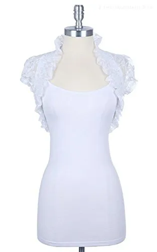 Fashion Secrets Juniors Short Sleeve Lace Bolero Shrug Cardigan