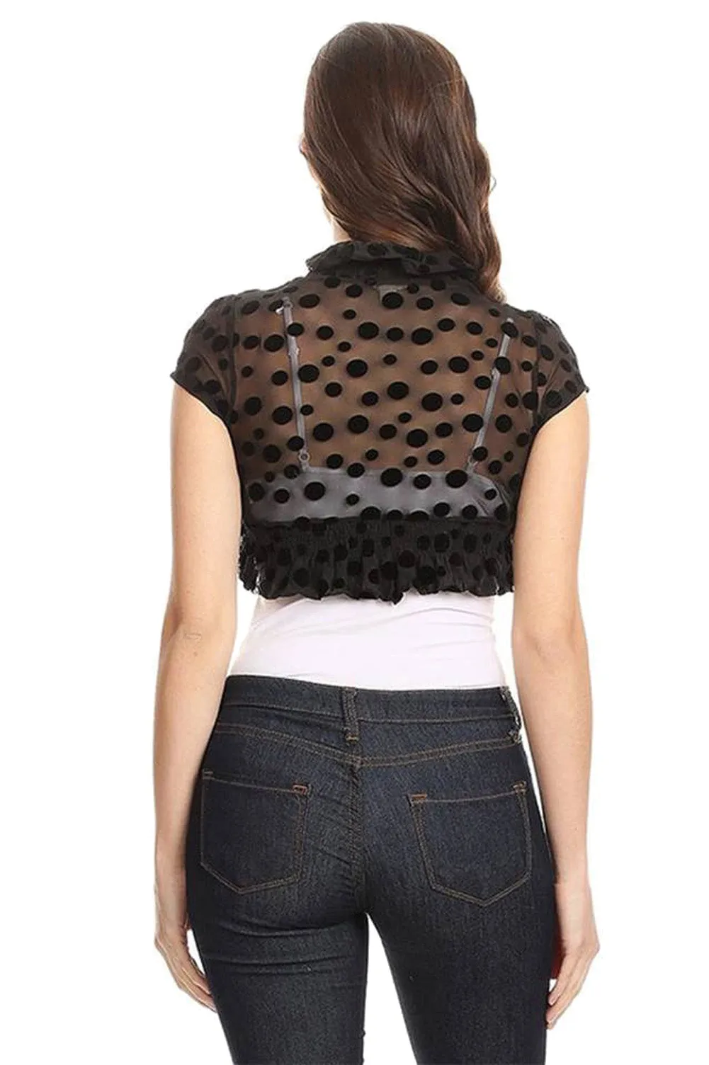 Fashion Secrets Juniors Short Sleeve Lace Bolero Shrug Cardigan