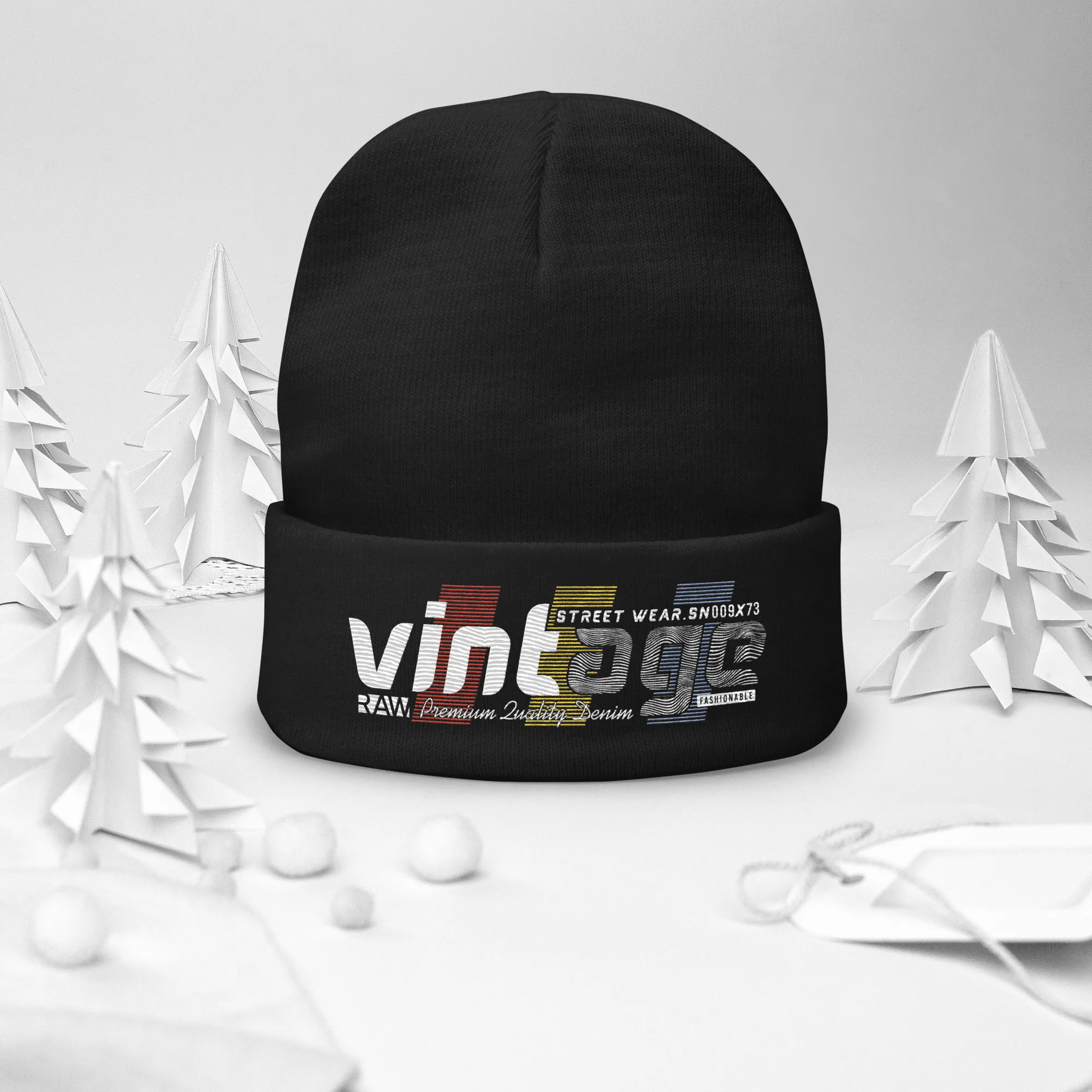 Vintage Streetwear Embroidered Beanie
